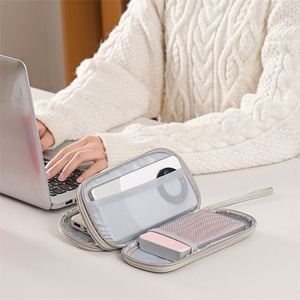 Single Double Layer Travel Charging Cable Organizer Bag with Zipper for Electronics <b>Accessories</b> - Product Image 6