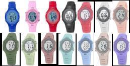 Orologio Digitale W-03 con Cassa Rotonda in Plastica da 30mm, Colori Misti, Sportivo Unisex, Resistente all'Acqua 3BAR, Cinturino con Fibbia - Product Image 1