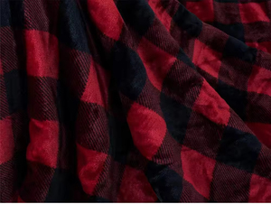 Couverture de luxe en flanelle Sherpa Polaire en flanelle à carreaux rouges Motif à carreaux en velours doux super chaud - Product Image 6