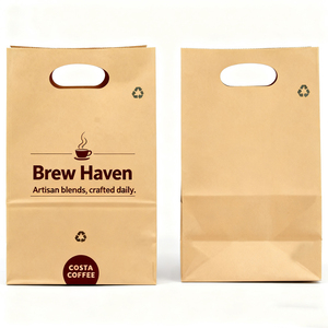 Bolsas de Papel Kraft <span class=keywords><strong>para</strong></span> Llevar Comida, Económicas, con Diseño Personalizado, Resistentes al Agua y al Aceite, con Fondo Plano - Product Image 2