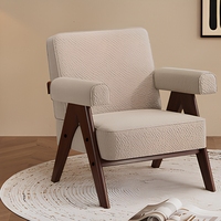 Fauteuil individuel résistant aux griffures de chat, fauteuil rembourré avec pieds en bois massif pour salon, café, réception