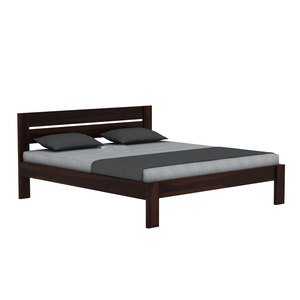 Cama individual de madera maciza de Sheesham de primera calidad con cama nido extraíble, acabado en nogal miel natural, colección a precio mayorista. - Product Image 1