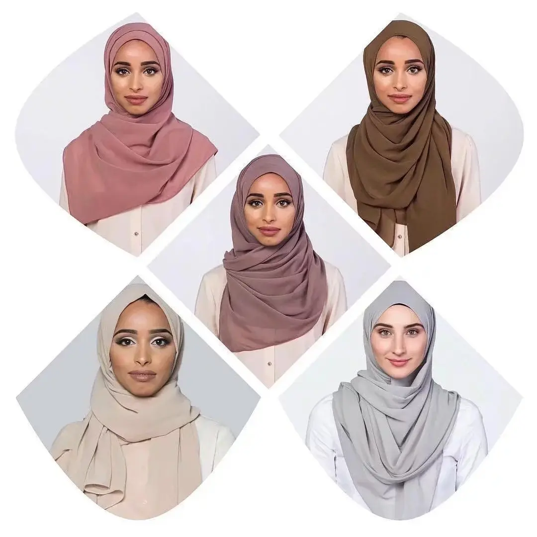Bán Buôn Thời Trang Ả Rập Đen Hijab Phụ Nữ Đầu Khăn Trong 61 Loại Màu Sắc