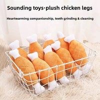 Jouets pour chiens en gros du fabricant : Jouet à mâcher durable en peluche en forme de jambe de poulet avec son, pour le nettoyage des dents