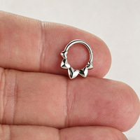 Anneaux segmentés en titane G23 avec zircon, plaqués or, style punk, bijoux de piercing pour le nez, cadeau de fiançailles et de mariage, certifiés ISO, vente en gros