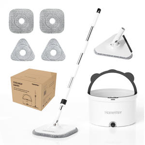 Homettler 360 Serpillère plate Outils de nettoyage Manche en acier Serpillère paresseuse Seau pour la séparation des produits propres et sales Fabrication de produits de nettoyage - Product Image 5