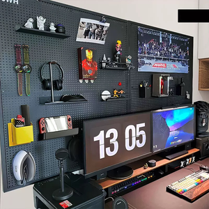 Mehrzweck-Peg board Wall Mount Organizer mit versteckten Haken für Gaming Garage Badezimmer oder Nagellack Makeup CD Storage - Product Image 5