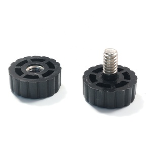 Tornillo de Mariposa de Polipropileno 3/8-16 M6 1/4 TPI 20, Negro, con Perilla de Plástico PP - Product Image 3