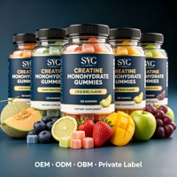Gummies de créatine monohydrate saveur melon d'hiver OEM ODM, 120 unités, favorisent la croissance musculaire et les performances sportives