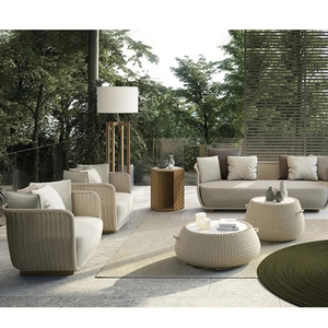 Moderno Juego de Muebles de Jardín de 5 Piezas de Ratán y Mimbre, Diseño de Mimbre para Espacios Pequeños, para <span class=keywords><strong>Patio</strong></span> de Hotel, Diseños de Lujo - Product Image 1