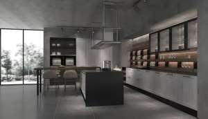 ตู้ครัวสีดำทันสมัยดีไซน์ตู้ครัวไม้เฟอร์นิเจอร์ครบชุด - Product Image 4