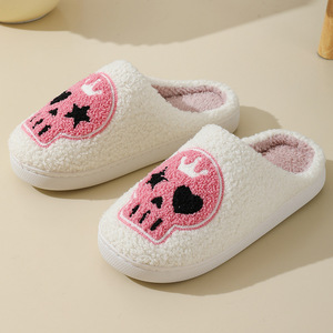 Natale invernale caldo carino e accogliente casa rosa pantofole diavolo per gli uomini donna - Product Image 6