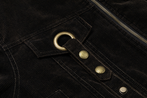 Giacca Corta da <span class=keywords><strong>Uomo</strong></span> in Velluto a Coste, Bomber con Zip e Collo Soffice, Orlo a Costine, Stile Vintage, Capospalla Autunnale - Product Image 3