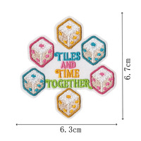 Patchs brodés Mahjong floraux, appliques créatives style Mahjong, motifs de tuiles porte-bonheur à thermocoller