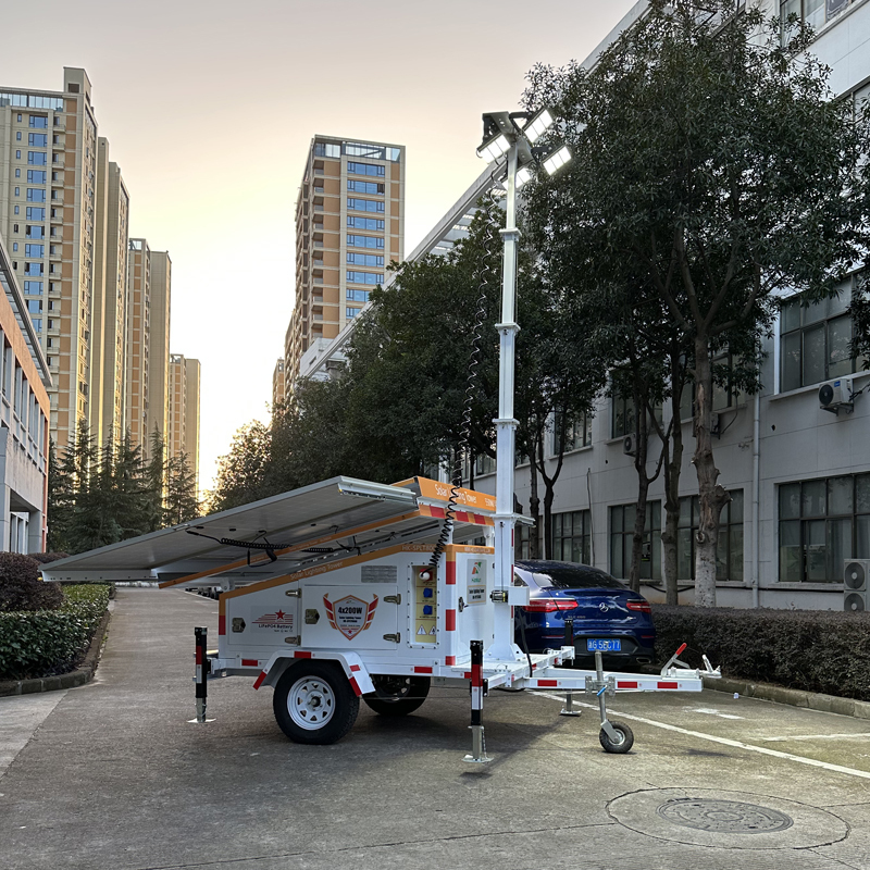 Trailer-Mounted Telescopic Solar Light Tower 4-9M Hydraulic Mast Monocrystalline Silicon Panels High-Output LED DC24V 3kW 1 Year · image 2