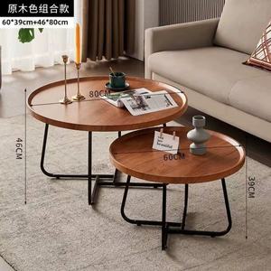 Juego de Mesa de Centro de Mármol de Lujo Moderno Nórdico, Mesa de Centro de MDF con Acabado Dorado de Piedra y Metal Blanco Simple para Sala de Estar - Product Image 5