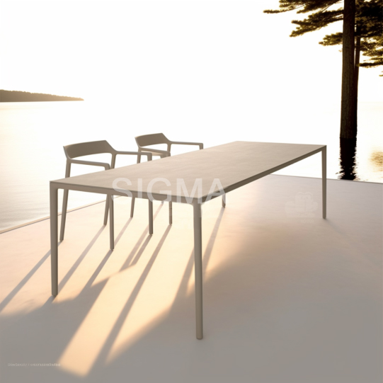 Sigma Aluminum Outdoor Table And Chair Waterproof Patio Outdoor Garden Furniture Aluminum Table
