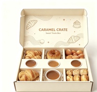 Boîte à biscuits personnalisée avec logo, en matériaux recyclés écologiques, avec séparateurs pour coupelles de sauce, emballage alimentaire en carton de qualité alimentaire pour bonbons et gâteaux