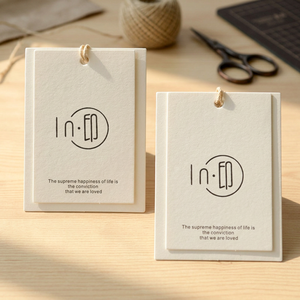 Custom Vintage Gold Foil Hang Tags Eco-Friendly 400g/800g Coated Paper Embossed Logo for clothing <b>Bags</b> Garments - Product Image 6
