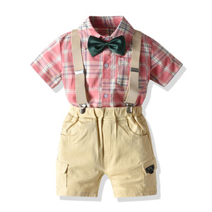 Children Clothing Fashion Cool <b>Sets</b> Infant Baby Boys Business <b>Suspenders</b> Pants Suits of China - Product Image 1