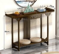 Mesa de Consola Ultrafina de Madera para Pasillo Estrecho con Cajón de Almacenamiento para Vestíbulo