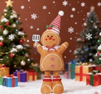 SOTE Haute Qualité De Noël Gingerbread Man Jambes Rétractables Drôle Chef Série De Noël Décoration D'intérieur