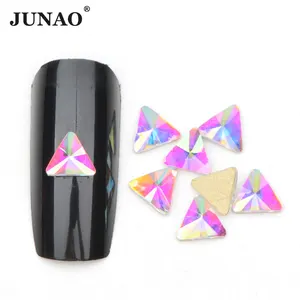 JUNAO 100 Shapes Available Nail Crystals Flat Back Glue On Star Nail Glass Rhinestones Wholesale Nail Supplies For Manicure