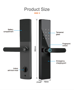 Chống trộm vân tay bluetooth nhôm ttlock Bluetooth có thể sạc lại thông minh vân tay khóa cửa ứng dụng khóa cửa với chìa khóa - Product Image 2