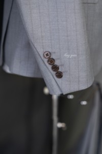 <span class=keywords><strong>Tuta</strong></span> in lana a righe grigio chiaro da uomo di alta qualità/Set formale con cerniera Plus Size tessuto traspirante per balli da matrimonio - Product Image 3