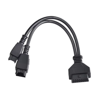 Cable de Conexión de Diagnóstico OBD2 Plano y Delgado, Macho a Hembra, Chrysler 12+8 Pines, para Herramienta de Diagnóstico e Interfaz de Conector