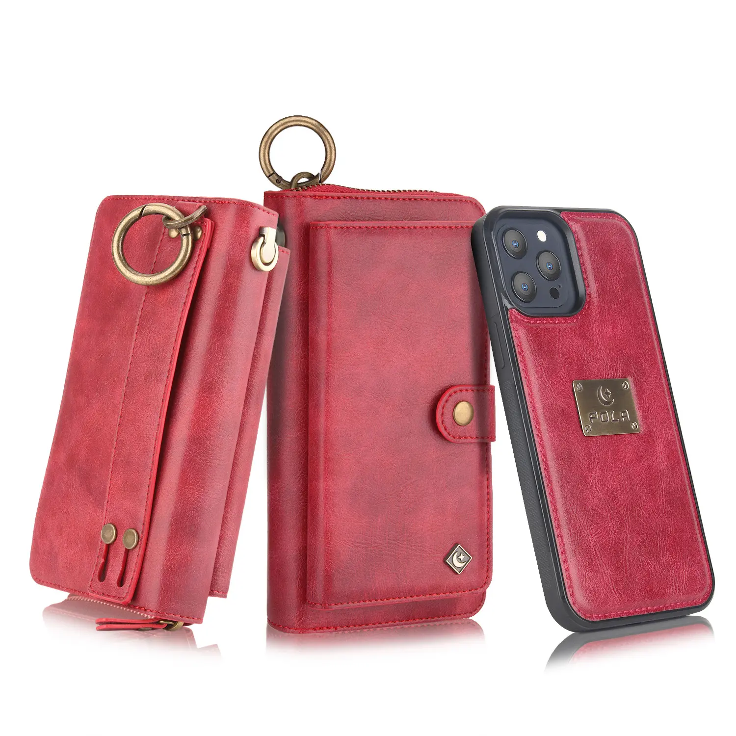 Pu leather insert card Belt Hook Sport Men woman Leather phone holster wallet holster phone case for iphone 14 14plus