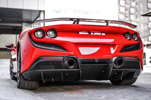 Nouveau kit carrosserie style NT pour Ferrari F8 en fibre de carbone sèche : Lame avant, jupes latérales, diffuseur arrière, spoiler et angle de carrosserie - Product Image 5