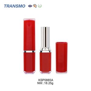 หลอดลิปสติกสีแดงทรงสี่เหลี่ยม หลอดลิปสติกพลาสติกรีไซเคิล หลอดลิปสติกแบบกำหนดเอง - Product Image 3