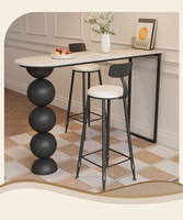 Table de bar rectangulaire en métal et pierre, à pieds hauts, style moderne et minimaliste, pour salon, maison, balcon, cuisine, hôtel, hôpital