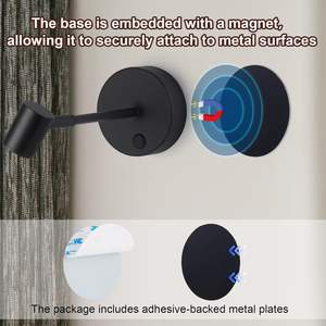 Lámpara de Pared Magnética Giratoria de 360 Grados Recargable por USB, con Control Táctil, Luz LED de Lectura para Dormitorio, Venta al Por Mayor - Product Image 6