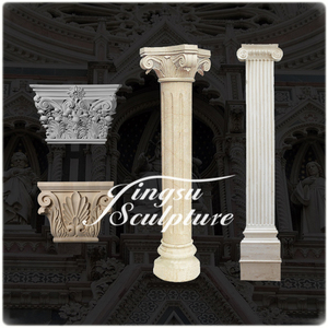 Handcarving chino romana blanco columna de mármol puerta Pilar diseño para venta al por mayor - Product Image 4