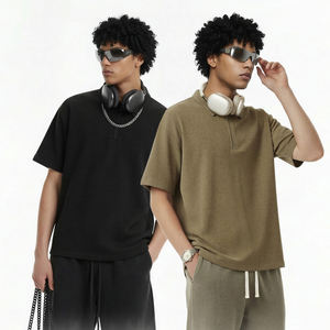 2026 Demi-zip personnalisé pour homme, style vintage, imprimé délavé, manches courtes, effet vieilli, pour le golf, en Polyester/Coton - Product Image 2