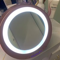 2023 le plus attendu ianna LM10 Auto Lift LED miroir maquillage avec boîte de rangement cosmétique 4K rond HD verre blanc lumière miroir