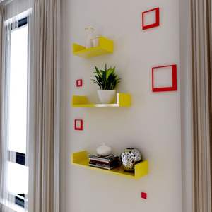 Étagère murale en bois à deux niveaux avec crochet en tissu Organisateur d'entrée Porte-manteaux Porte-clés Porte-courrier pour le salon - Product Image 2