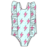 Bikinis de verano para niñas, traje de baño de una pieza con estampado múltiple, novedad