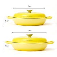 WEINING Promotion : Cocotte en fonte émaillée colorée 27 cm, style américain, compatible gaz et induction, écologique, pour cuisson et ragoûts