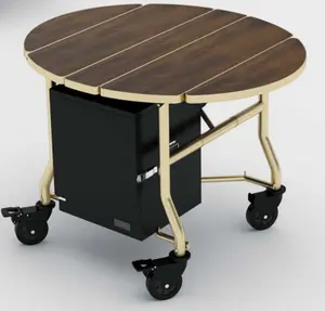 Simple design folding room service trolley/hotel food service trolley/mobile food service trolley