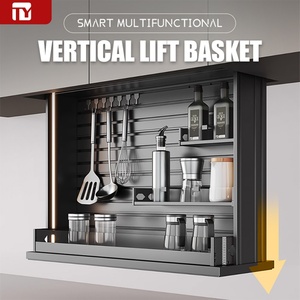 Accesorios Modernos para Gabinetes de Cocina TIANYI, Organizador Extraíble, Cesta Elevadora Eléctrica de Doble Capa de Gran Capacidad, Aleación de Aluminio - Product Image 1