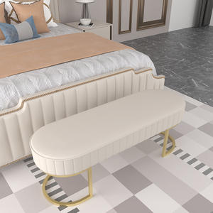 Chambre de Luxe Simple Velours Canapé Vert Avant <span class=keywords><strong>Lit</strong></span> Ottoman <span class=keywords><strong>Banc</strong></span> - Product Image 3