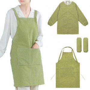 Custom Logo Stripe Cotton Linen <b>Aprons</b> <b>Kitchen</b> Cooking <b>Aprons</b> Adjustable Bib Soft Chef <b>Apron</b> With 2 Pockets - Product Image 1