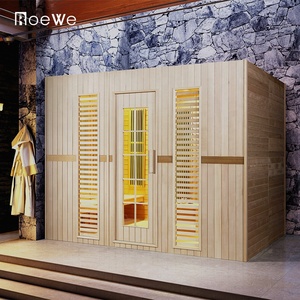 Cabine de sauna sèche en bois de chanvre pour 6 à 8 personnes, boîte de sauna personnalisée pour la maison, boîte à ozone, <span class=keywords><strong>rouge</strong></span> - Product Image 1