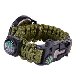 สร้อยข้อมือ paracrod การเดินทางการเดินป่าการเดินทางกลางแจ้งนาฬิกาฉุกเฉินพร้อมสาย paracord สร้อยข้อมือเข็มทิศเข็มทิศ - Product Image 2