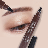 Crayon à sourcils minéral ultra-fin imperméable longue durée 4 fourches Aspect naturel Résistant à la transpiration Cosmétiques de marque privée