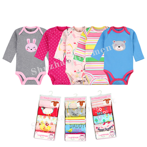 Vêtements pour bébés en gros, motifs aléatoires, coton, à pois ou personnalisés, vêtements pour nouveau-nés de 0 à 24 mois, collants, barboteuses à manches longues - Product Image 2