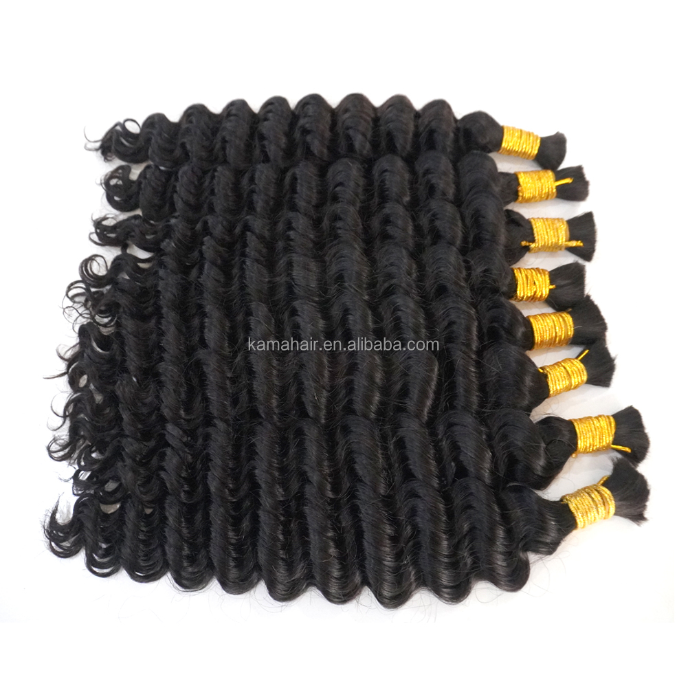 KAMA Brazilian Hair Extensions Raw Deap Curly Wet Wavy Bone Straight Loose Deep Wave Braiding Hair Bulk 8-28 Inches Tape Hair Detail Section 2